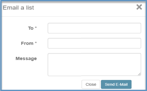 Screenshot of Email a list form.